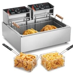 VEVOR Commercial Deep Fryer, 3000W Electric Turkey Fryer With 3 Baskets, Large Capacity 18Qt / 17L Stainless Steel Countertop Single Oil Fryer -Vevor GUEST d0755769 8ec4 4be0 b4e9 fdaecfc62fa9
