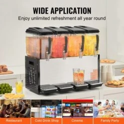 VEVOR Commercial Beverage Dispenser, 4 Tanks 12 L / 12.7 QT Per Tank Juice Dispenser, 510W Stainless Steel Ice Tea Drink Machine -Vevor GUEST d0ba16ab 4397 4f40 8a29 f9843668ad12