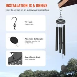 VEVOR Wind Chimes For Outside, 58 In, Deep Tone Wind Chimes With 6 Tubes, Unique Large Memorial Wind Chimes For Anniversary, Amazing Outdoor Decor -Vevor GUEST d0dfb4a8 5807 45a0 8609 21d053da2de9
