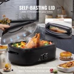 VEVOR Electric Roaster Oven, 24 QT Turkey Roaster Oven With Self-Basting Lid, 1450W Roaster Oven With Defrost & Warm Function, Adjustable Temp 10 VEVOR Electric Roaster Oven, 24 QT Turkey Roaster Oven With Self-Basting Lid, 1450W Roaster Oven With Defrost & Warm Function, Adjustable Temp -Vevor GUEST d1013334 b51b 43b9 84e6 a333168669af