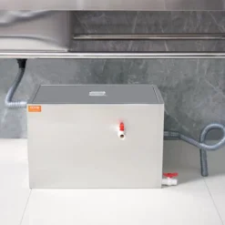 VEVOR Commercial Grease Trap, 40 LBS Grease Interceptor, Side Inlet Interceptor, Stainless Steel Grease Trap, 10 GPM Waste Water Oil-water Separator