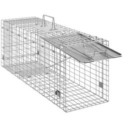 VEVOR Live Animal Cage Trap, 31" X 10" X 12" Humane Cat Trap Galvanized Iron, Folding Animal Trap With Handle For Rabbits, Stray Cats, Squirrels -Vevor GUEST d1328c6b 5d43 41a4 8663 5687feefcdde