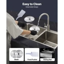 VEVOR Meat Slicer, 7.5 Inch Electric Deli Food Slicer, 180W Meat Cutter With Two Premium SUS420 Blades, 0-0.6 Inch Adjustable Thickness, Black -Vevor GUEST d1635e16 ee34 4550 90c0 c54e6018c585