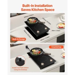 VEVOR Induction Cooktop, 1800W Electric Countertop Burner,2 Burner Knob Control Stove,Built-in Induction Cooktop With 12 Temperature Settings, Black -Vevor GUEST d1c08e20 9648 4199 b012 b5b198bfe482