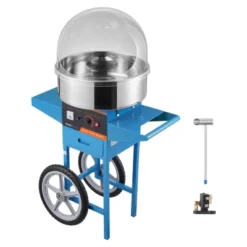 VEVOR Electric Cotton Candy Machine With Cart, 1000W Commercial Candy Floss Maker With Cover, Stainless Steel Bowl, Sugar Scoop And Drawer Blue -Vevor GUEST d24ac92a 9968 4856 b89d 011bb36d8a93
