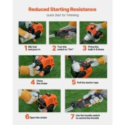 VEVOR String Trimmer, 25.2CC 2-Stroke, Gas Powered Weed Wacker, 16.9" Cordless Grass Trimmer, Multi-Functional Lawn Edger With Shoulder Strap -Vevor GUEST d2b79947 fc6b 4efe 8025 6e06c65cb4ba