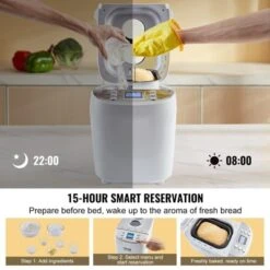 VEVOR Bread Maker, 15-in-1 3LB Dough Machine, Nonstick Ceramic Pan Automatic Breadmaker With Gluten Free Setting, Digital, Programmable -Vevor GUEST d34731d1 bbe2 4da7 b236 066b92886eec