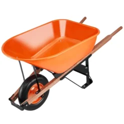 VEVOR Wheelbarrow Cart, 6 Cu. Ft. Load & 330 Lbs Capacity, One Wheel Garden Dump Cart Wheel Barrow With Metal Handle &  16"  Wide Track Wheels -Vevor GUEST d36618b3 8783 4305 aeb7 f0da59374ee4