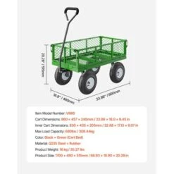 VEVOR 680 Lbs Steel Garden Cart On Wheels, Heavy Duty Garden Wagon Cart Pullable, Metal Outdoor Utility Yard Wagon Carts, Green 14 VEVOR 680 Lbs Steel Garden Cart On Wheels, Heavy Duty Garden Wagon Cart Pullable, Metal Outdoor Utility Yard Wagon Carts, Green -Vevor GUEST d3ffe2ac add4 43b4 8e3d 14db13e6557d