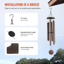 VEVOR Wind Chimes For Outside, 50", Deep Tone Wind Chimes With 6 Tubes, Unique Large Memorial Wind Chimes For Anniversary, Copper Vein -Vevor GUEST d407ef62 a958 47b6 afa9 95faa17e595e