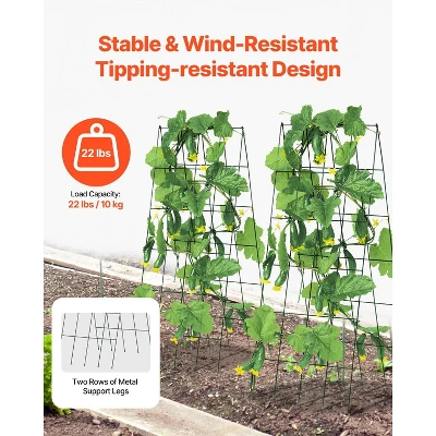 VEVOR Cucumber Trellis For Climbing Plants, 39" X 32" Foldable Cucumber Trellis Set With Twist Ties, Metal Garden Trellis For Raised Bed 3 VEVOR Cucumber Trellis For Climbing Plants, 39" X 32" Foldable Cucumber Trellis Set With Twist Ties, Metal Garden Trellis For Raised Bed - Image 3