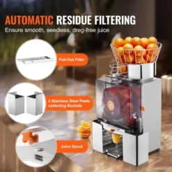 VEVOR Commercial Orange Juicer Machine, 120W Automatic Feeding Juice Extractor, Stainless Steel Juice Extractor For 25 Oranges Per Minute 11 VEVOR Commercial Orange Juicer Machine, 120W Automatic Feeding Juice Extractor, Stainless Steel Juice Extractor For 25 Oranges Per Minute -Vevor GUEST d4c167b2 0aed 4539 96cb 8bd7babc31e3