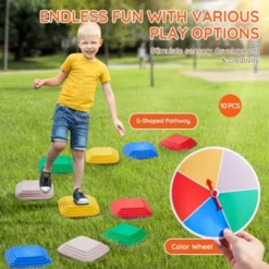 VEVOR Balance Stepping Stones For Kids, 10 PCS, Up To 220 Lbs, Non-Slip Toddlers Sensory Stepping Stones, Toys For Children Aged 3 4 5 6 7 8+ -Vevor GUEST d4c83797 e03a 4099 93c5 745bcaf9c196