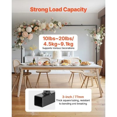 VEVOR Over The Table Rod Stand With Clamps, 13"-42" Tall & 28"-98" Length Adjustable, 2 Packs Table Arch Stand, Tabletop Balloon Arch Frame, Black 2 VEVOR Over The Table Rod Stand With Clamps, 13"-42" Tall & 28"-98" Length Adjustable, 2 Packs Table Arch Stand, Tabletop Balloon Arch Frame, Black - Image 2