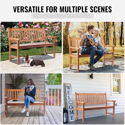 VEVOR Outdoor Bench, 50 Inches Wood Garden Bench For Outdoors, Outdoor Garden Park Bench With Backrest And Armrests, 800 Lbs Load Capacity Bench 6 VEVOR Outdoor Bench, 50 Inches Wood Garden Bench For Outdoors, Outdoor Garden Park Bench With Backrest And Armrests, 800 Lbs Load Capacity Bench - Image 6