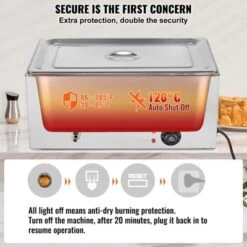 VEVOR Commercial Food Warmer, 1 X 19QT Electric Steam Table, 1200W Professional Countertop Stainless Steel Buffet Bain Marie -Vevor GUEST d64fe2ee d5d6 4a9a a323 3590219c688b