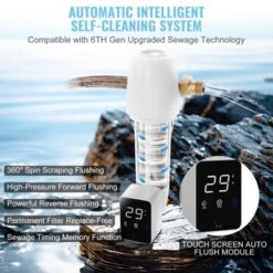 VEVOR Spin Down Filter, 40 Micron Whole House Sediment Filter For Well Water, 1" MNPT + 3/4" FNPT, 8 T/H High Flow Rate, White -Vevor GUEST d675a7bf a2fa 40f8 8366 83b4b486b479