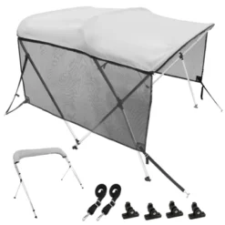VEVOR 3 Bow Bimini Top Boat Cover, Detachable Mesh Sidewalls, 600D Polyester Canopy With 1" Aluminum Alloy Frame -Vevor GUEST d68fe2cb 9a4c 4b6b 9af4 8f43c89d3b1c