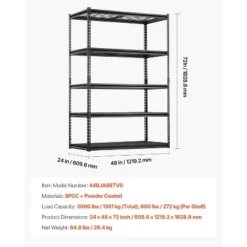 VEVOR Storage Shelves, 3000 Lbs, 5 Tier Heavy Duty Garage Shelving, 24" D X 48" W X 72" H Adjustable Metal Shelves For Industrial Shelving Unit 13 VEVOR Storage Shelves, 3000 Lbs, 5 Tier Heavy Duty Garage Shelving, 24" D X 48" W X 72" H Adjustable Metal Shelves For Industrial Shelving Unit -Vevor GUEST d6e4ebd7 5a02 4efd 899b 95cd045dd17c