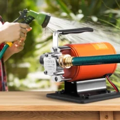 VEVOR Water Transfer Pump, 12V DC 360 GPH 1/10HP, Portable Electric Utility Pump With 6 Ft Suction Hose Kit, Impeller, Suction Strainer, Orange