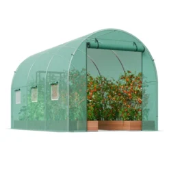 VEVOR Walk-in Tunnel Greenhouse, 11.3x6.4x6.3 Ft Hoop House Greenhouse Tunnel With Galvanized Steel Frame, Green PE Cover, Roll-up Zipper Door 15 VEVOR Walk-in Tunnel Greenhouse, 11.3x6.4x6.3 Ft Hoop House Greenhouse Tunnel With Galvanized Steel Frame, Green PE Cover, Roll-up Zipper Door -Vevor GUEST d77c5907 db81 485c 8089 3ef0c0b455d1 1