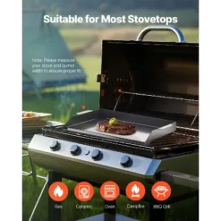 VEVOR Carbon Steel Griddle, 22x16 Inch Universal Flat Top Rectangular Plate, Gas Grill Griddle For BBQ Grill, Teppanyaki, Black -Vevor GUEST d7870750 dc64 4060 a4bc af69382aa597