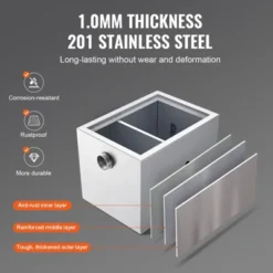 VEVOR Commercial Grease Trap, 8 LBS Grease Interceptor, Side Inlet Interceptor,Stainless Steel Grease Trap, 2.8 GPM Waste Water Oil-water Separator -Vevor GUEST d90f256a 433f 4664 a604 9566aab543c0