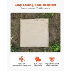 VEVOR Garden Stepping Stones, 4Pcs 15.5 X 15.5 In, Decorative Stepping Stones With Stakes, Weather-Resistant Plastic Pathway Pavers, Beige -Vevor GUEST da7eae4c 95d5 4870 a97b 199fab815780