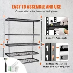 VEVOR Storage Shelving Unit, 5-Tier Adjustable, 2000 Lbs Capacity, Heavy Duty Garage Shelves Metal Organizer Wire Rack 10 VEVOR Storage Shelving Unit, 5-Tier Adjustable, 2000 Lbs Capacity, Heavy Duty Garage Shelves Metal Organizer Wire Rack -Vevor GUEST dc063a49 efb9 4da8 98b3 7e646be9c31d