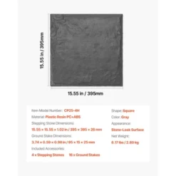 VEVOR Garden Stepping Stones, 4Pcs 15.5 X 15.5 In, Decorative Stepping Stones With Stakes, Weather-Resistant Plastic Pathway Pavers, Grey 14 VEVOR Garden Stepping Stones, 4Pcs 15.5 X 15.5 In, Decorative Stepping Stones With Stakes, Weather-Resistant Plastic Pathway Pavers, Grey -Vevor GUEST dcaad282 2900 438c ac6c 71f366de5ca8