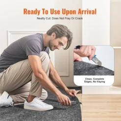 VEVOR - Slip-Resistant Rug Pad - Protective Cushioning Carpet Pad - 9' X 12' - 1/4"Thick - Dual Surface - Polyester Felt + Latex - Gray -Vevor GUEST dcb4db03 a1b4 493f 8c10 8e912914390f