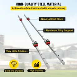 VEVOR Linear Rail HSR15-1500mm, 2pcs Linear Guideway Rail, 4X Square Type Carriage Bearing Blocks, Linear Rail Support For 15mm Slotted Bearings -Vevor GUEST dce447e2 b182 4b85 8019 491e92585d5e