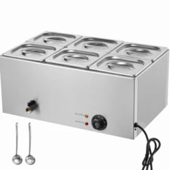 VEVOR 24QT Commercial Food Warmer, 6-Pan Electric Steam Table, 1200W Professional Countertop Stainless Steel Buffet Bain Marie -Vevor GUEST de328162 3483 4f74 b60a db724b2b2a0c