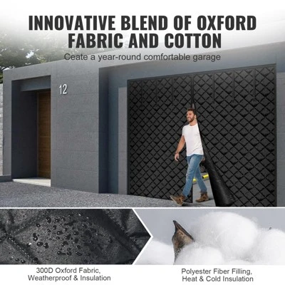 VEVOR Garage Door Screen For Winter, 8x7FT, Garage Door Insulation Kit, Magnetic Thermal Insulated Door Curtain With 300D Oxford Fabric, Black 3 VEVOR Garage Door Screen For Winter, 8x7FT, Garage Door Insulation Kit, Magnetic Thermal Insulated Door Curtain With 300D Oxford Fabric, Black - Image 3