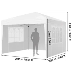 VEVOR Pop Up Canopy, 10 X 10 Ft, Instant Pop Up Gazebo Tent, Portable Easy Up Canopy With 3 Sidewalls & 2 Ventilated Windows, 3 Height Settings 14 VEVOR Pop Up Canopy, 10 X 10 Ft, Instant Pop Up Gazebo Tent, Portable Easy Up Canopy With 3 Sidewalls & 2 Ventilated Windows, 3 Height Settings -Vevor GUEST de5ff275 d33f 47fb 8d8b b3c238284962