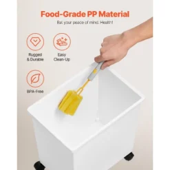 VEVOR Rice Storage Container, 5.2Gallon/20L X3 Capacity Large Dog Food Dispenser Bin, 3 Scoops, And Airtight Lid, 3 Pack, White -Vevor GUEST de67a86e d6af 433b 832a 3e4efbf263dc