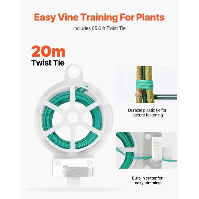 VEVOR Cucumber Trellis For Climbing Plants, 39" X 32" Foldable Cucumber Trellis Set With Twist Ties, Metal Garden Trellis For Raised Bed 5 VEVOR Cucumber Trellis For Climbing Plants, 39" X 32" Foldable Cucumber Trellis Set With Twist Ties, Metal Garden Trellis For Raised Bed - Image 5