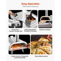 VEVOR Dual Fuel Pizza Oven Outdoor, 12 Inch Wood Fire & Propane Gas Pizza Oven, Pellet & Propane Pizza-Maker With Thermometer, Silver -Vevor GUEST df2a86ca 1296 41f4 9899 b815ca10b43f