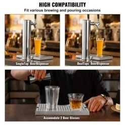 VEVOR Kegerator Beer Drip Tray, 304 Stainless Steel Keg Drip Trays With 4 Non-Slip Rubber Pads And Detachable Cover -Vevor GUEST df4fe047 aaab 461b ba9c 98e1612ba8de