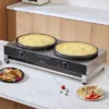 VEVOR Electric Crepe Maker, 16-Inch Double Head Commercial Crepe Machine, 3400W Flat Plate Crepe Griddle, Nonstick Stainless Steel Pancake Making