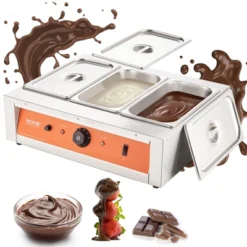 VEVOR Chocolate Tempering Machine, 26.5 Lbs 3 Tanks Chocolate Melting Pot TEMP Control 86~185℉,1500W Stainless Steel Electric Commercial Food Warmer -Vevor GUEST df97c13c 2039 4965 806b 28b8ee59c534