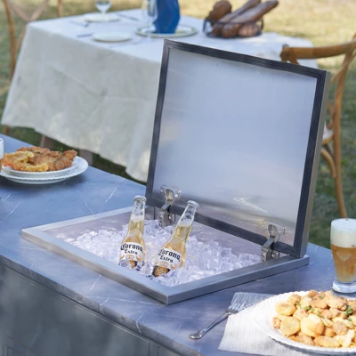 VEVOR Drop In Ice Chest, 20"L X 16"W X 13"H Stainless Steel Ice Cooler, Commercial Ice Bin With Hinged Cover, 40 Qt Outdoor Kitchen Ice Bar 1 VEVOR Drop In Ice Chest, 20"L X 16"W X 13"H Stainless Steel Ice Cooler, Commercial Ice Bin With Hinged Cover, 40 Qt Outdoor Kitchen Ice Bar