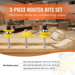 VEVOR Router Bits Set, 3 Pieces, Carbide Router Bit Kit With 1/4 Inch Shank, Wood Carrying Case, Woodworking Tools For Professional, Beige 11 VEVOR Router Bits Set, 3 Pieces, Carbide Router Bit Kit With 1/4 Inch Shank, Wood Carrying Case, Woodworking Tools For Professional, Beige -Vevor GUEST dfe7e5e5 3a7f 46f2 9907 a9a4cbe5434f