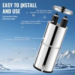 VEVOR Gravity-fed Water Filter System, 2.25G 304 Stainless-Steel Countertop System, Water Filtration System, Reduces Lead And Up To 99% Of Chlorine -Vevor GUEST dfeee954 f6c5 4582 a370 8e80494cf21e