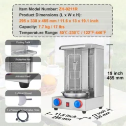 VEVOR Shawarma Grill Machine, 13 Lbs Capacity, Chicken Cooker Machine With 2 Burners, Gas Vertical Broiler Gyro Rotisserie Oven Doner Kebab Machine -Vevor GUEST dff41224 f3ff 4793 bc09 c6367a08d4e5
