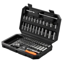 VEVOR Socket Set, 1/4 Inch Drive Socket And Ratchet Set, 6-Point Socket Opening, 54 Pieces Tool Set SAE And Metric, Deep And Standard Sockets Black -Vevor GUEST e0114736 27a1 4422 987f d8d73ded4ef4