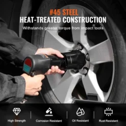 VEVOR Wheel Bearing Locknut Socket Set,1/2 Inch Drive 7 Piece SAE And Metric 6-Point Socket For Ford,Dodge,and Toyota Vehicles,with Storage Case Black -Vevor GUEST e01b1160 8c2f 4f70 8fd3 2af3df9cb550