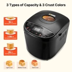 VEVOR Bread Maker, 19-in-1 2LB Dough Machine, Nonstick Ceramic Pan Automatic Breadmaker With Gluten Free Setting, 3 Loaf Sizes, 3 Crust Colors, Black -Vevor GUEST e05489ae 0dc1 4ffa accd 7442f99b0994