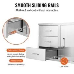 VEVOR Outdoor Kitchen Door Drawer Combo 38.1''W X 22.6''H X 20.8''D, BBQ Access Door/Triple Drawers Combo With Stainless Steel Handles, Silver -Vevor GUEST e09157e7 954c 4c55 8cb9 c3d47257d9f3