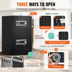 VEVOR Double Doors 4.5 Cu.ft Safe Box With Key Lock & Password, Safe Lock Box, Key Rack, Light And Removable Divider -Vevor GUEST e1803bd5 bce0 4b88 a532 6115891fc066